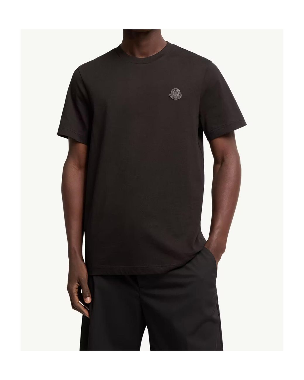 Moncler Black Logo Patch T-Shirt for men