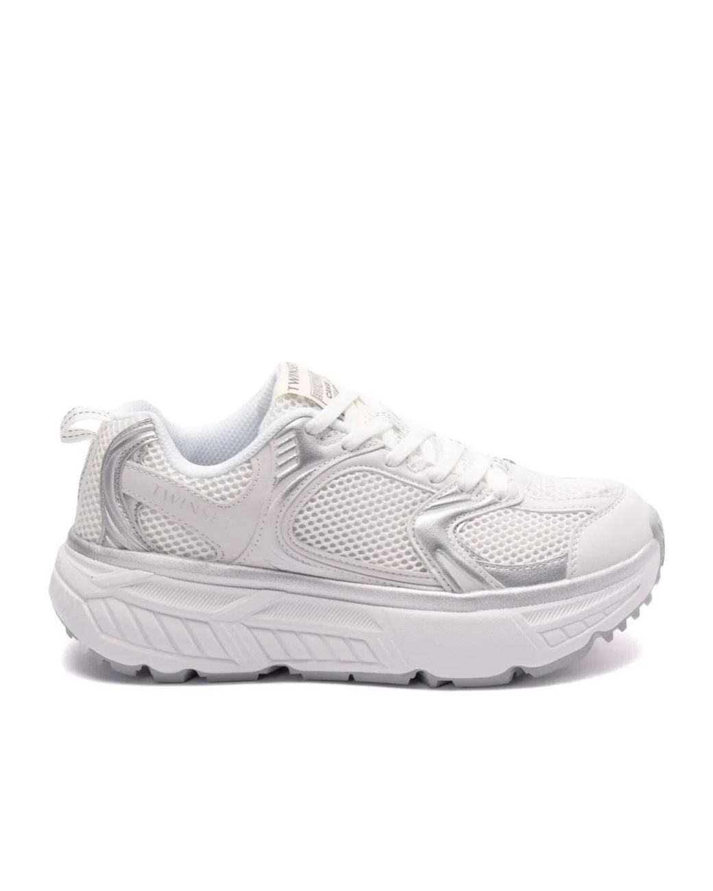 Twinset White Lace-Up Sneakers