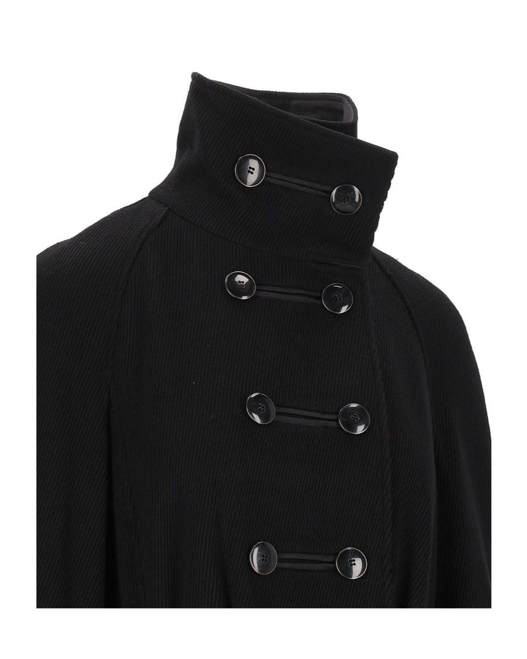 Emporio Armani Black Double-Breasted Belted Coat
