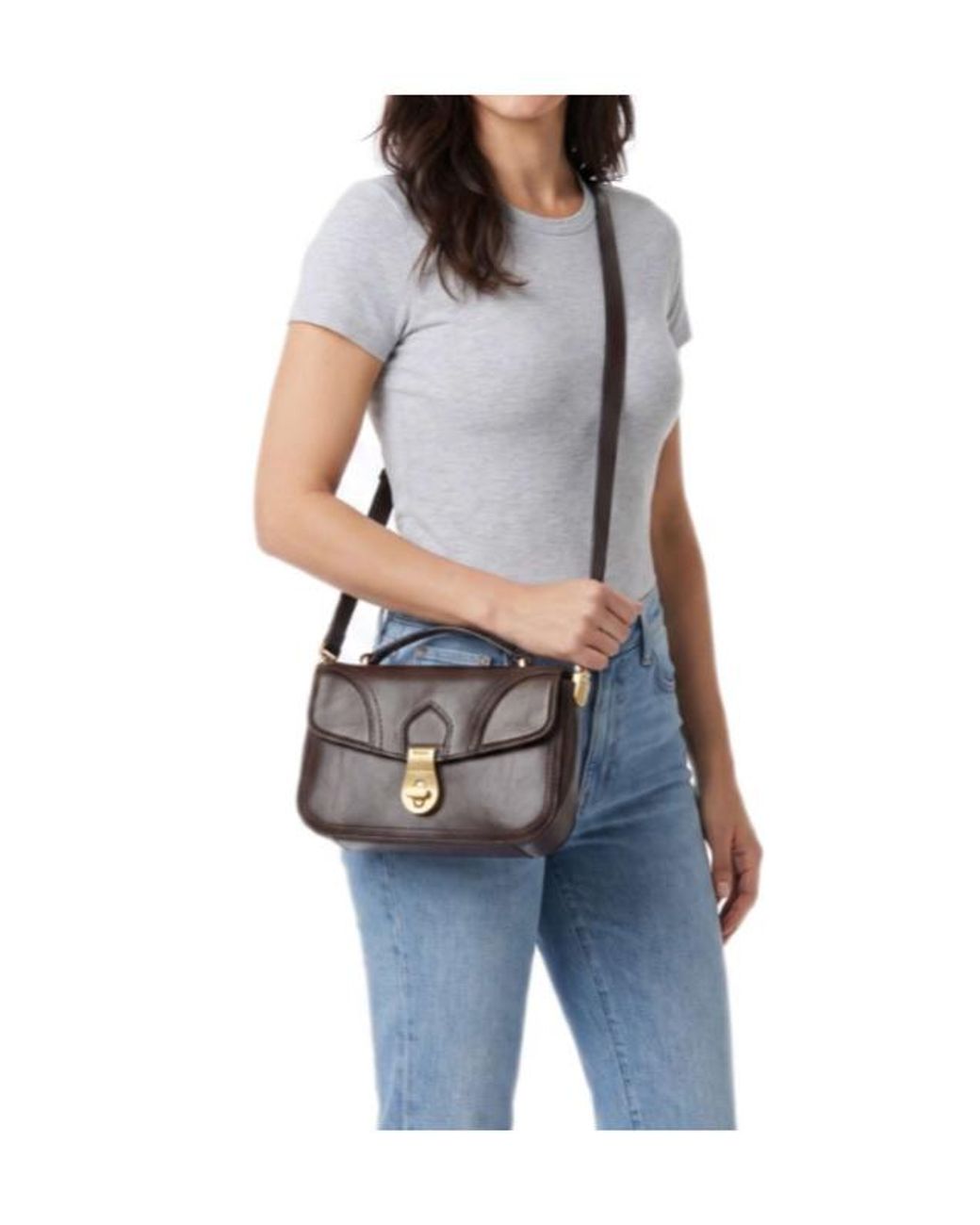 The Bridge Black Leather Flap Tote Bag
