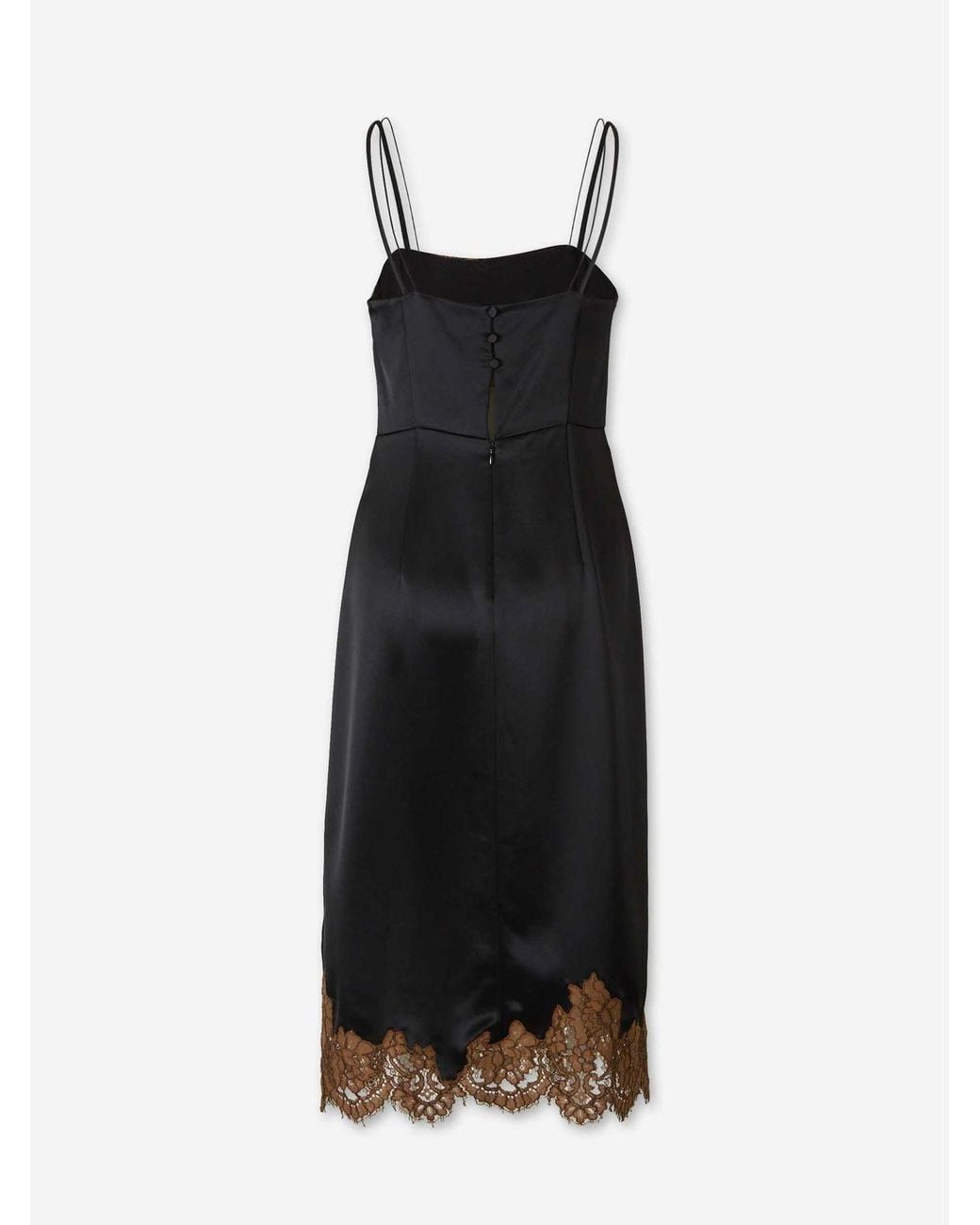 Dorothee Schumacher Black Shiny Statement Midi Lingerie Dress