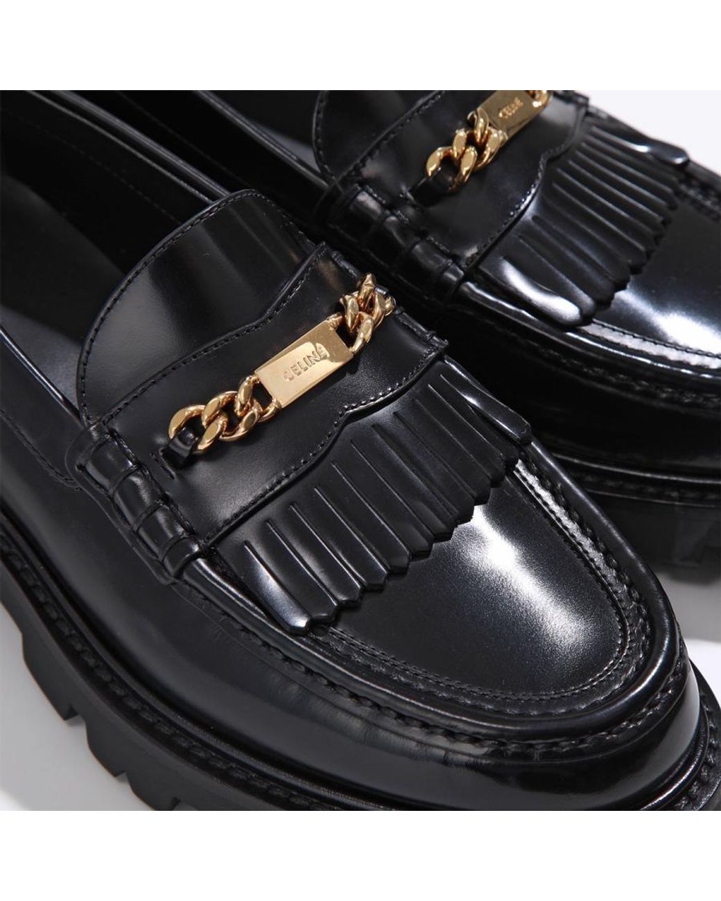 Céline Black Tassel Chain Love Shoes