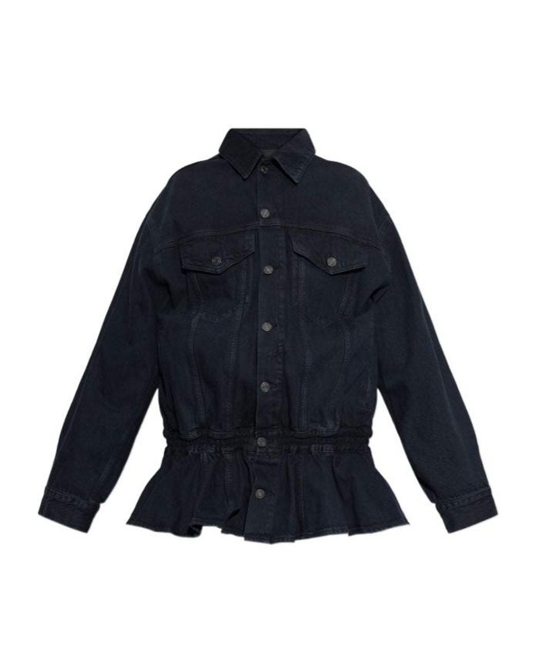 Agolde Blue Peplum Denim Jacket