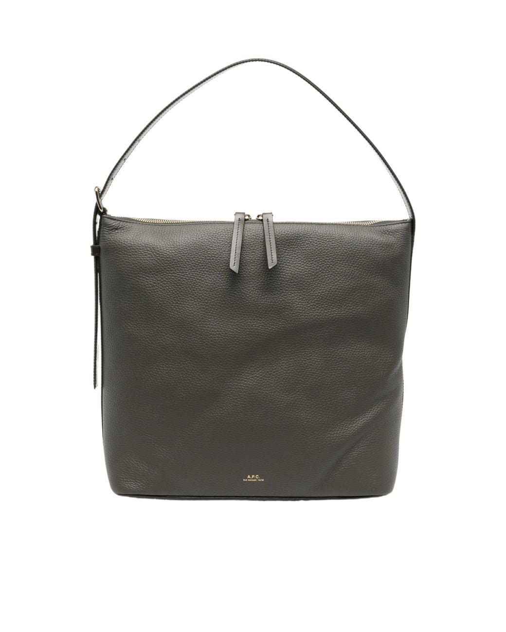 A.P.C. Black Vera Grained Leather Shoulder Bag