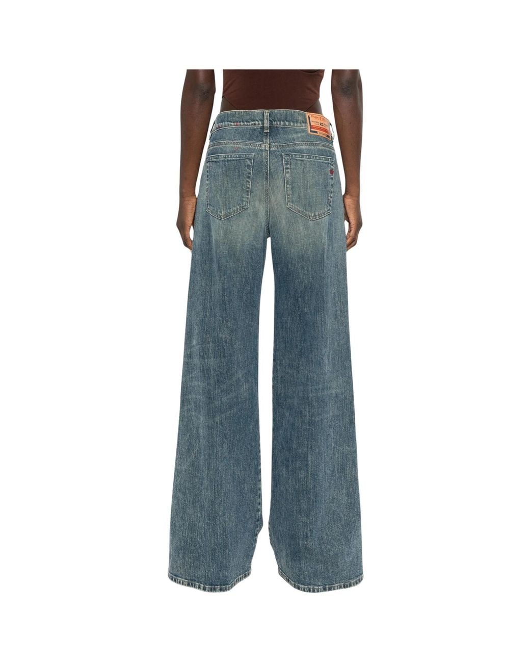 DIESEL Blue Faded Flared Jeans