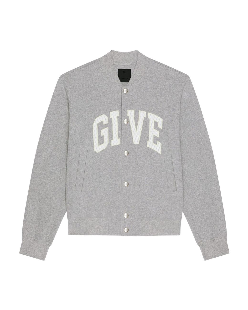 Givenchy Gray Jersey Varsity Bomber Jacket for men