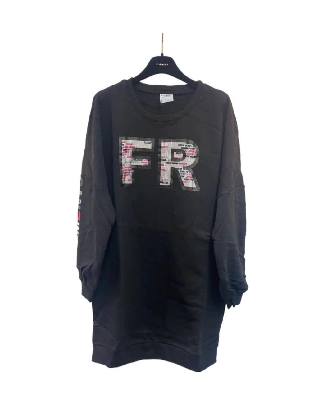 Vetements Blue Round Neck Long-Sleeved Dress