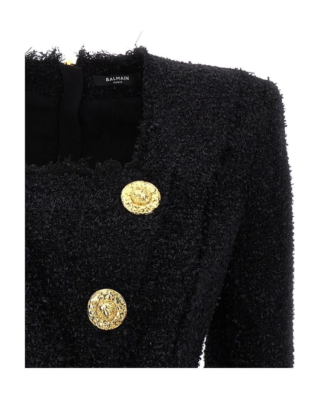 Balmain Black Long-Sleeved Dress