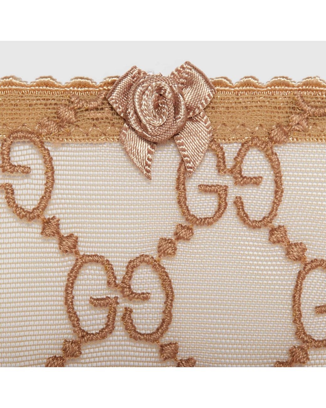 Gucci Natural Gg-Jacquard Bow-Detail Briefs