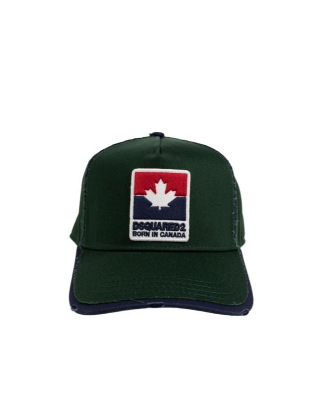 DSquared² Green Logo Embroidered Distressed Baseball Cap for men