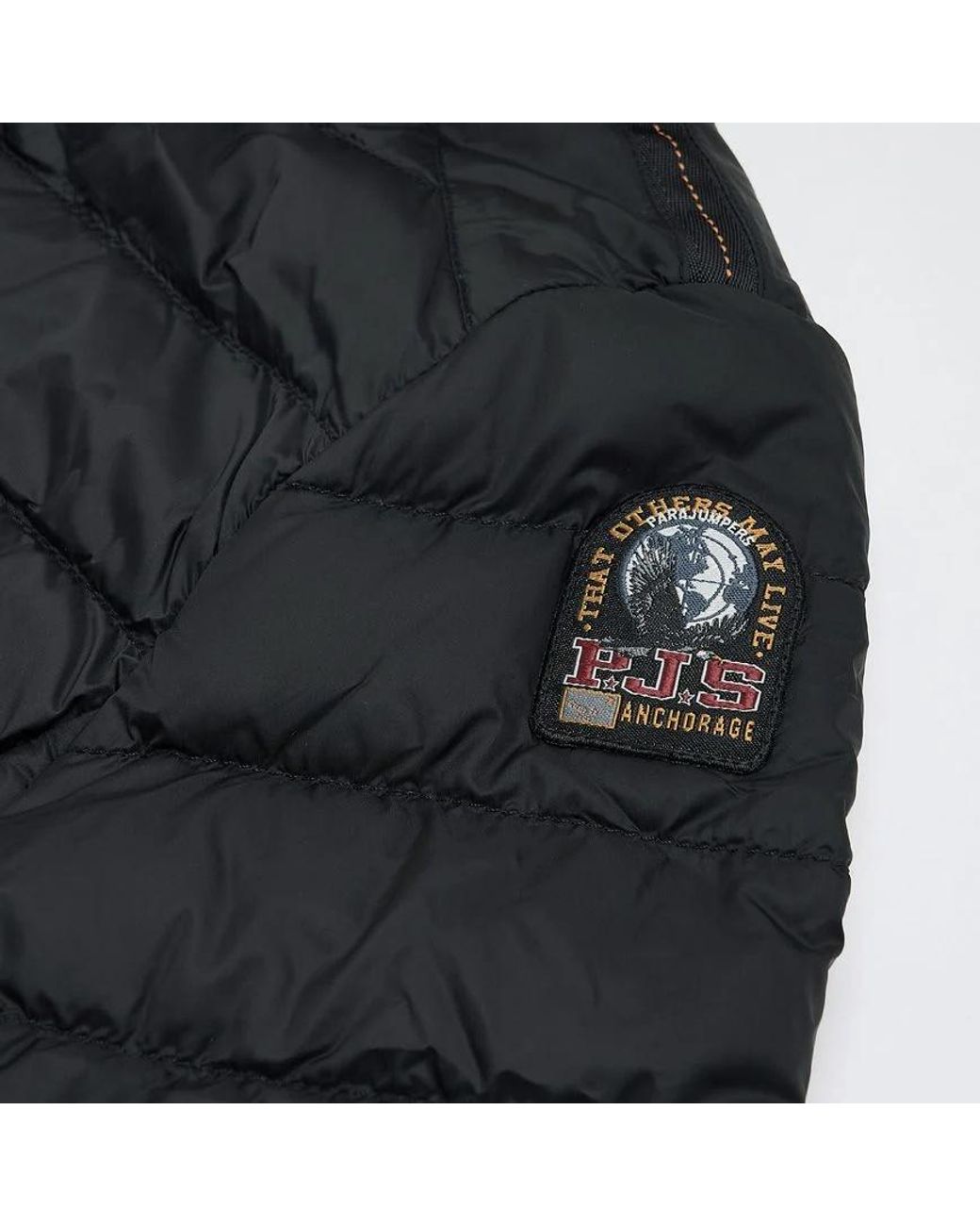 Parajumpers Gray Logo Quilted Down Jacket