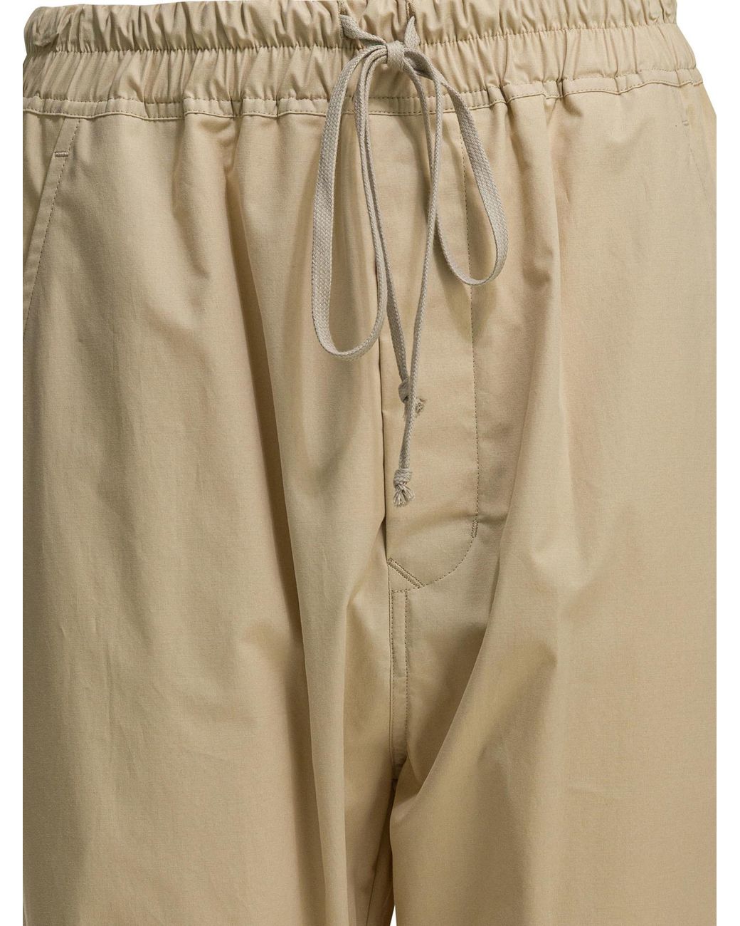 Rick Owens Natural Drawstring Casual Pants