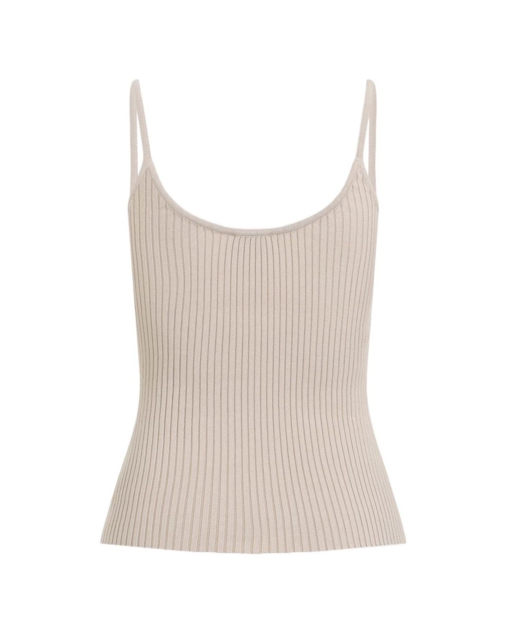 Courreges White Courrèges Ribbed-Knit Sleeveless Tank Top