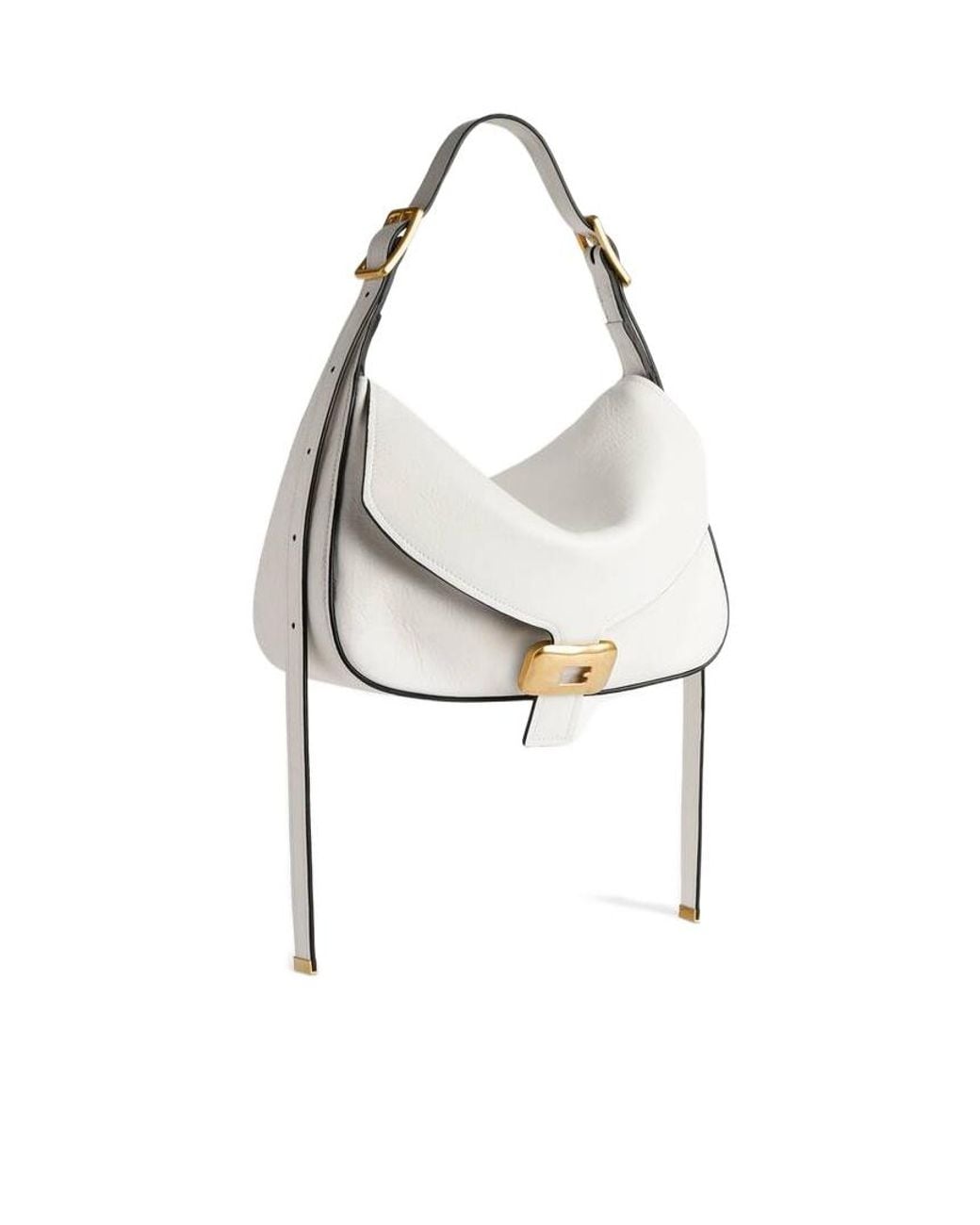 Balenciaga White Clicca Medium Shoulder Bag