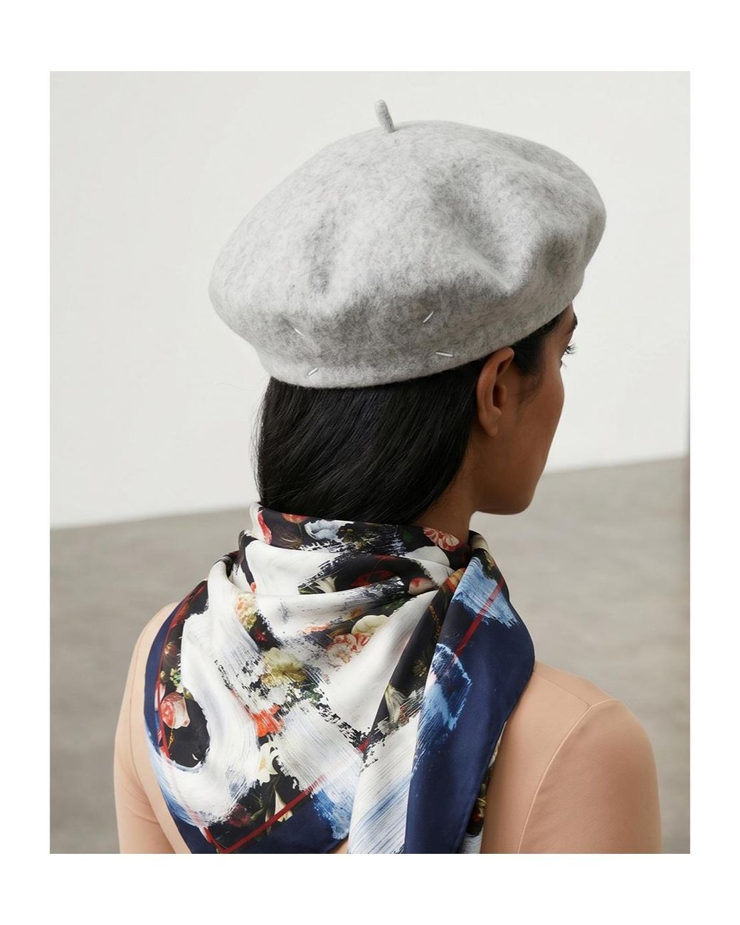 Maison Margiela White Beret Hat for men