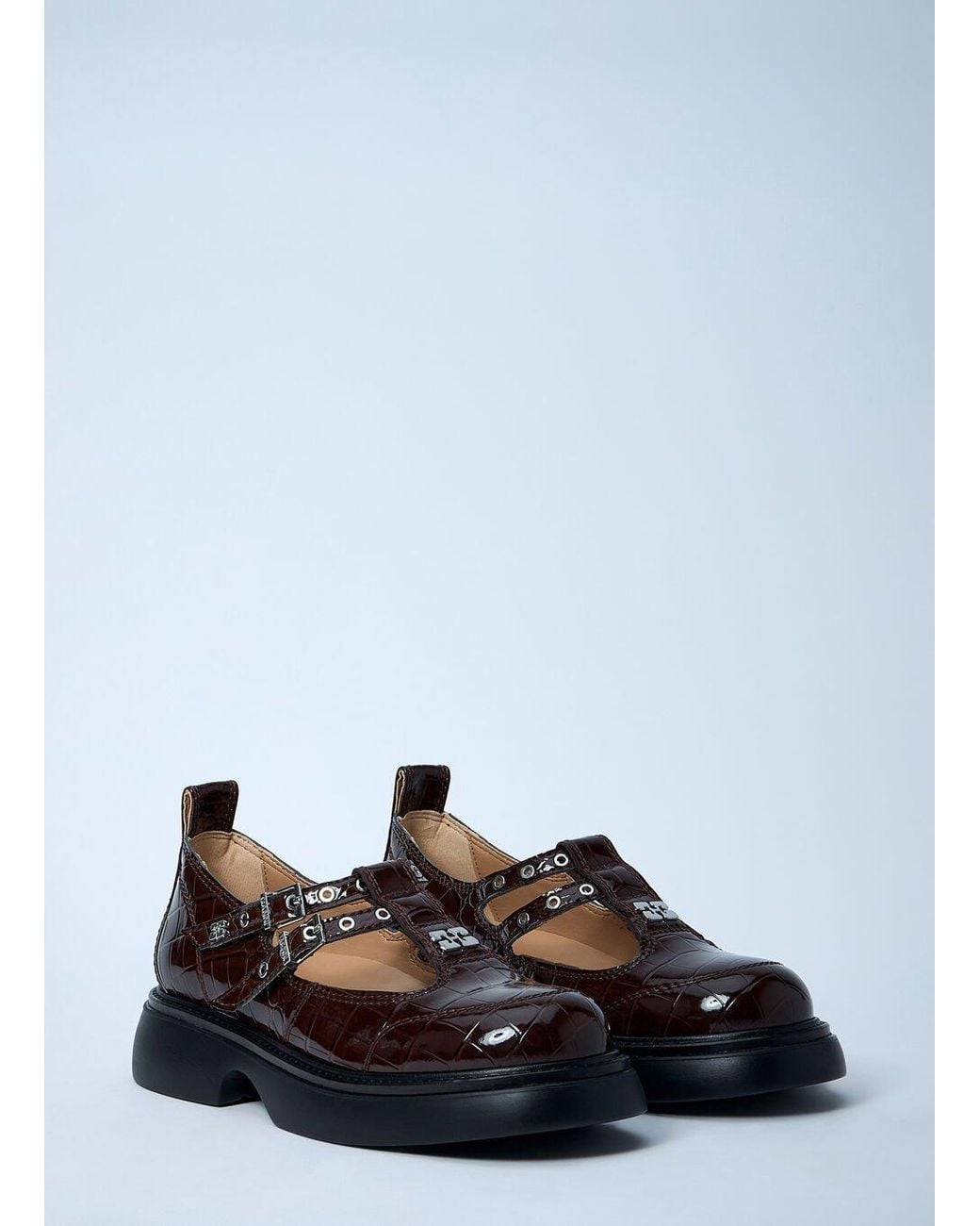 Ganni Black Butterfly Mary Jane Round Toe Shoes
