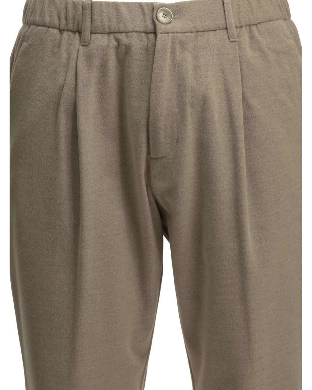 Herno Gray Elasticated Waist Straight-Leg Trousers for men