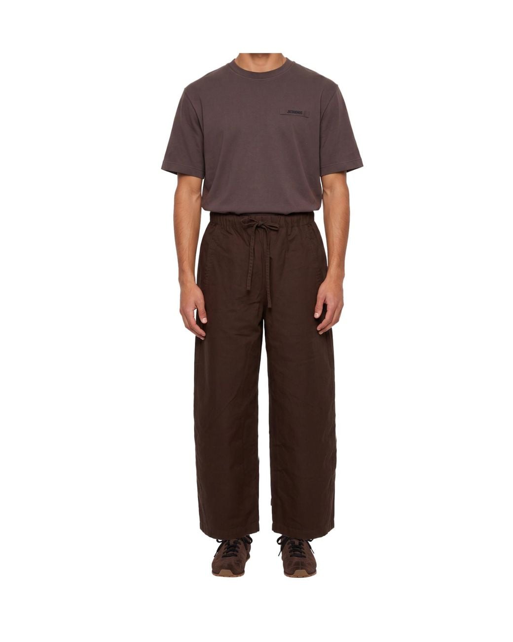Entire studios Brown Drawstring Lantern-Style Casual Trousers for men