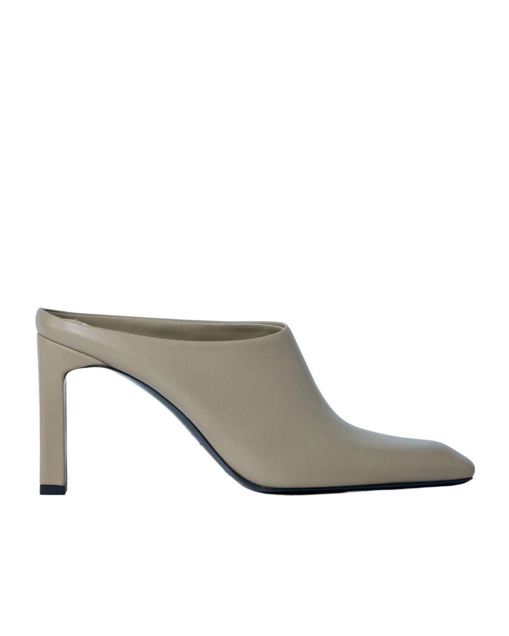 Totême Gray 85Mm Square Toe Bar Mules