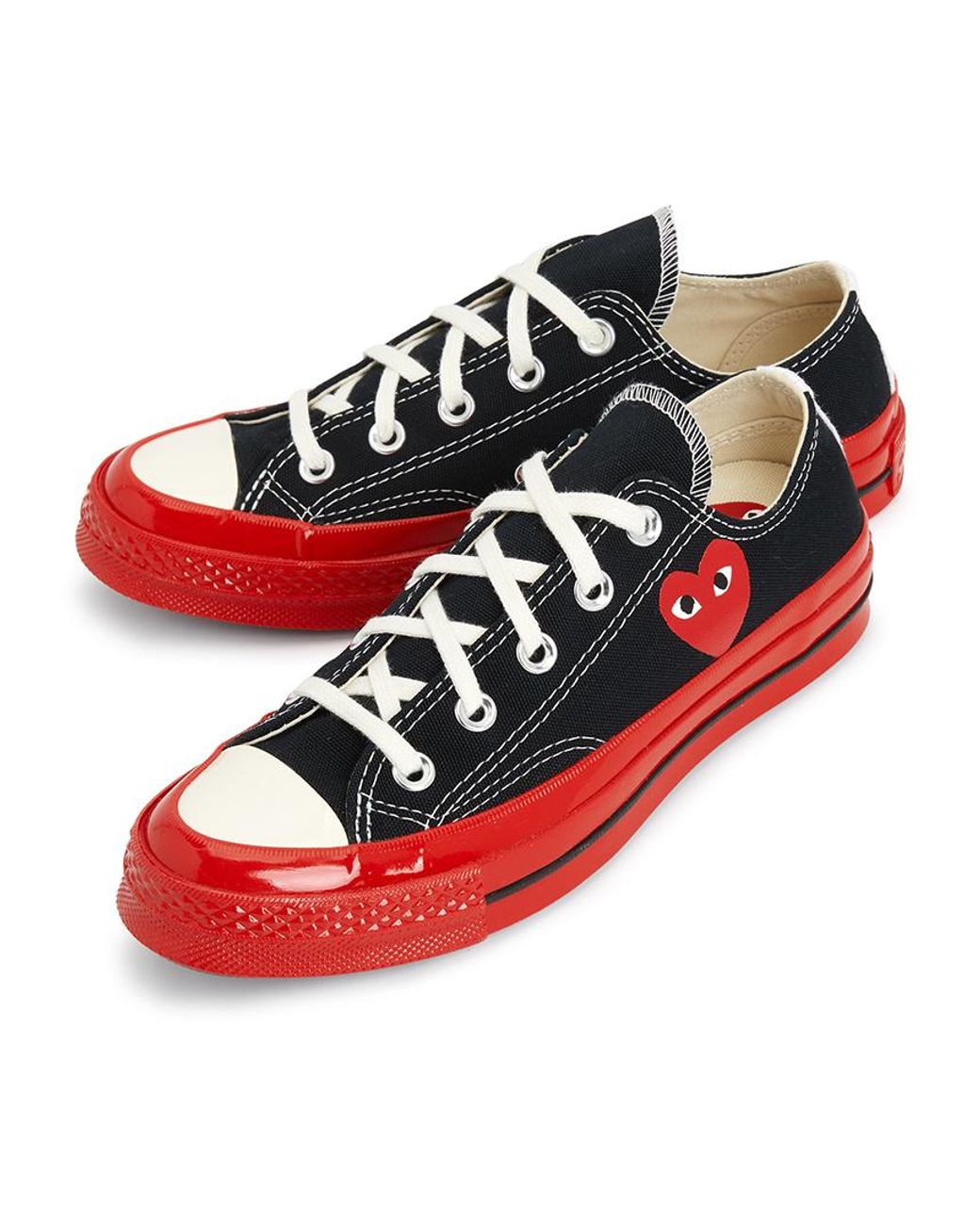 Comme des Garçons Red Round Toe Sneakers for men