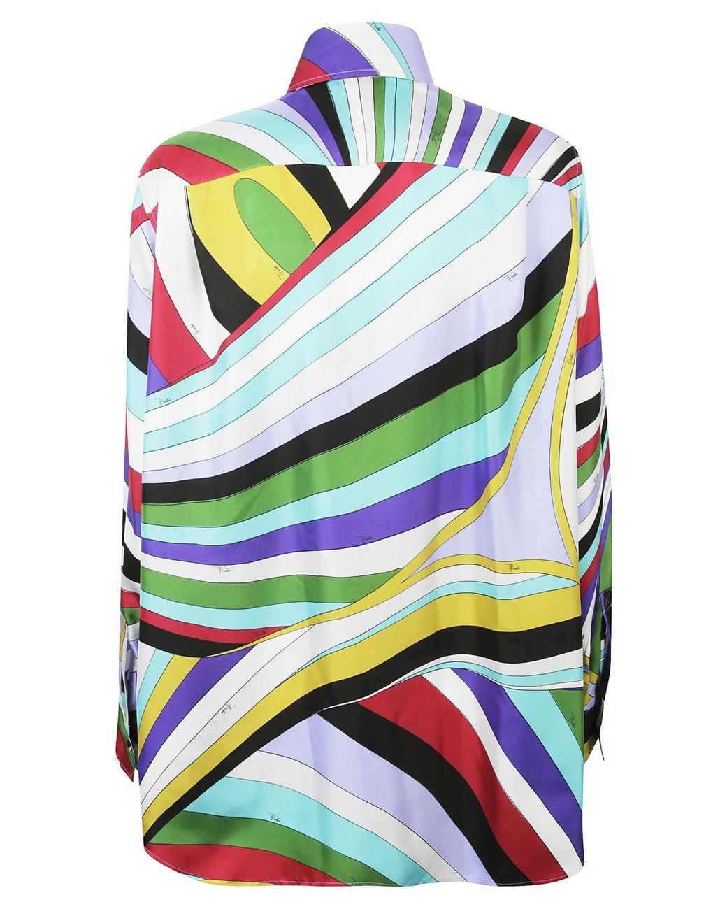 Emilio Pucci White Abstract-Print Silk Shirt