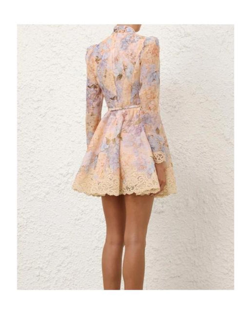 Zimmermann Pink Valiant Panelled Lace Mini Dress
