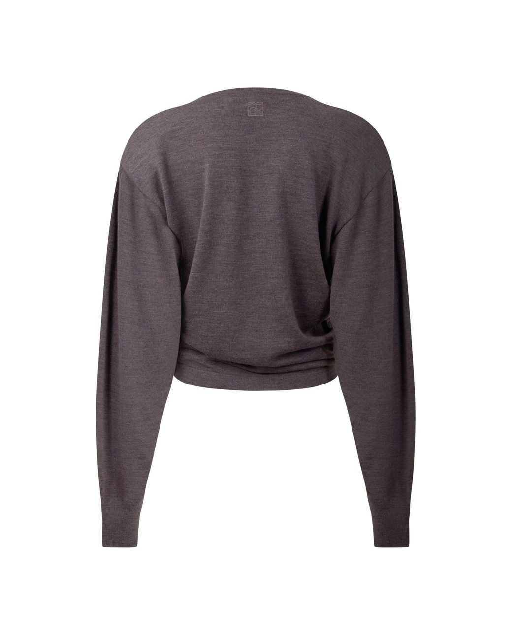Magda Butrym Gray Crew Neck Knit Sweater