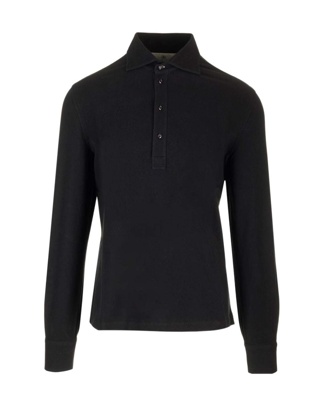 Brunello Cucinelli Blue Long Sleeved Buttoned Polo Shirt for men