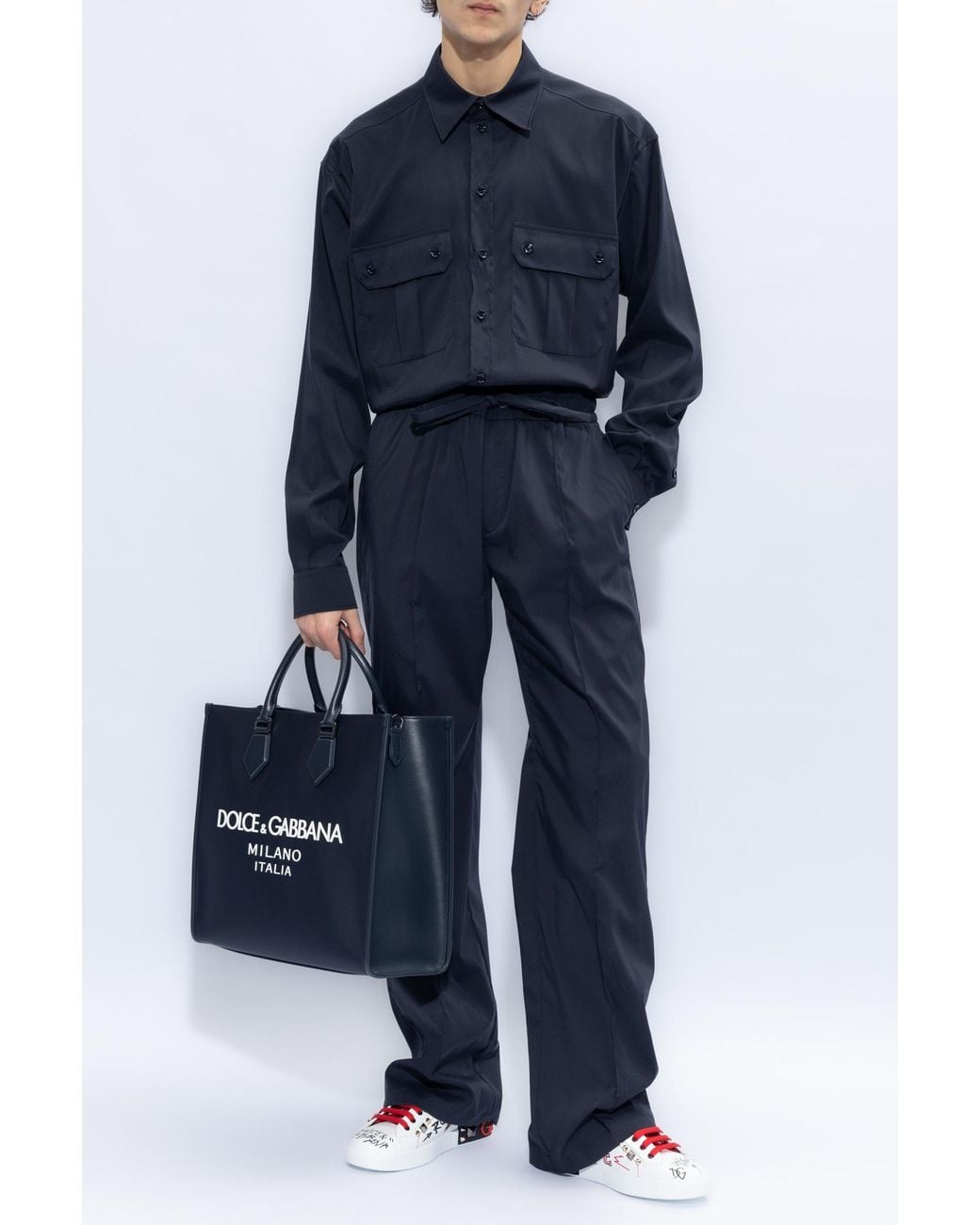 Dolce & Gabbana Blue Straight Leg Jogging Pants for men