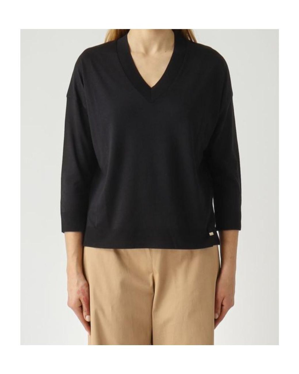 Herno Black V-Neck Knitted Jumper