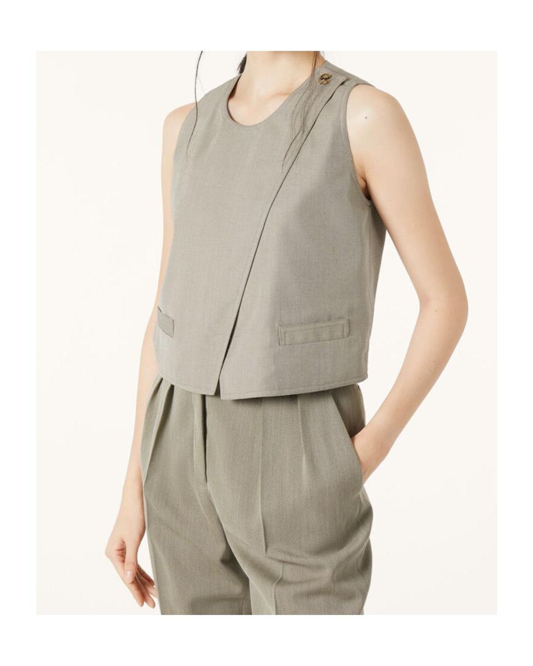 Loro Piana Gray Cristy Top