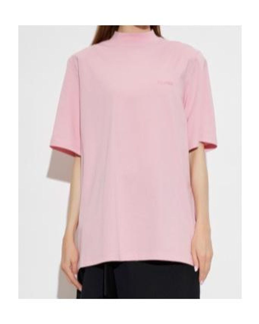 The Attico Pink The Logo Embroidered Oversized T-Shirt