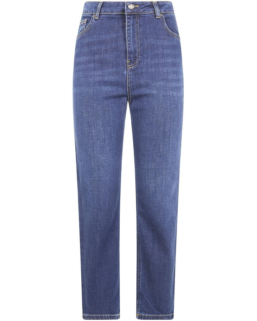 Twinset Blue Five-Pocket Cropped Jeans