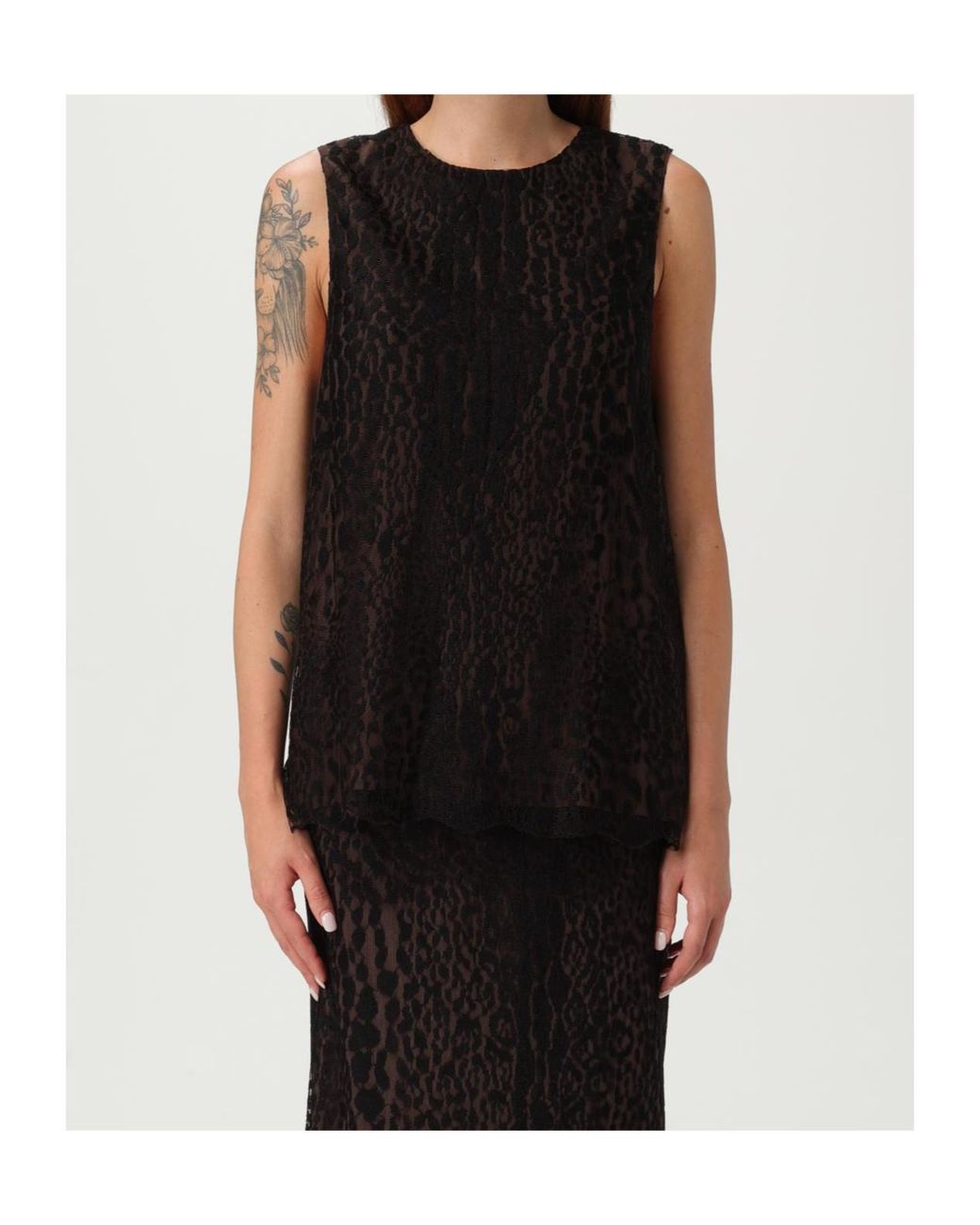 Tom Ford Black Tulle Sleeveless Top