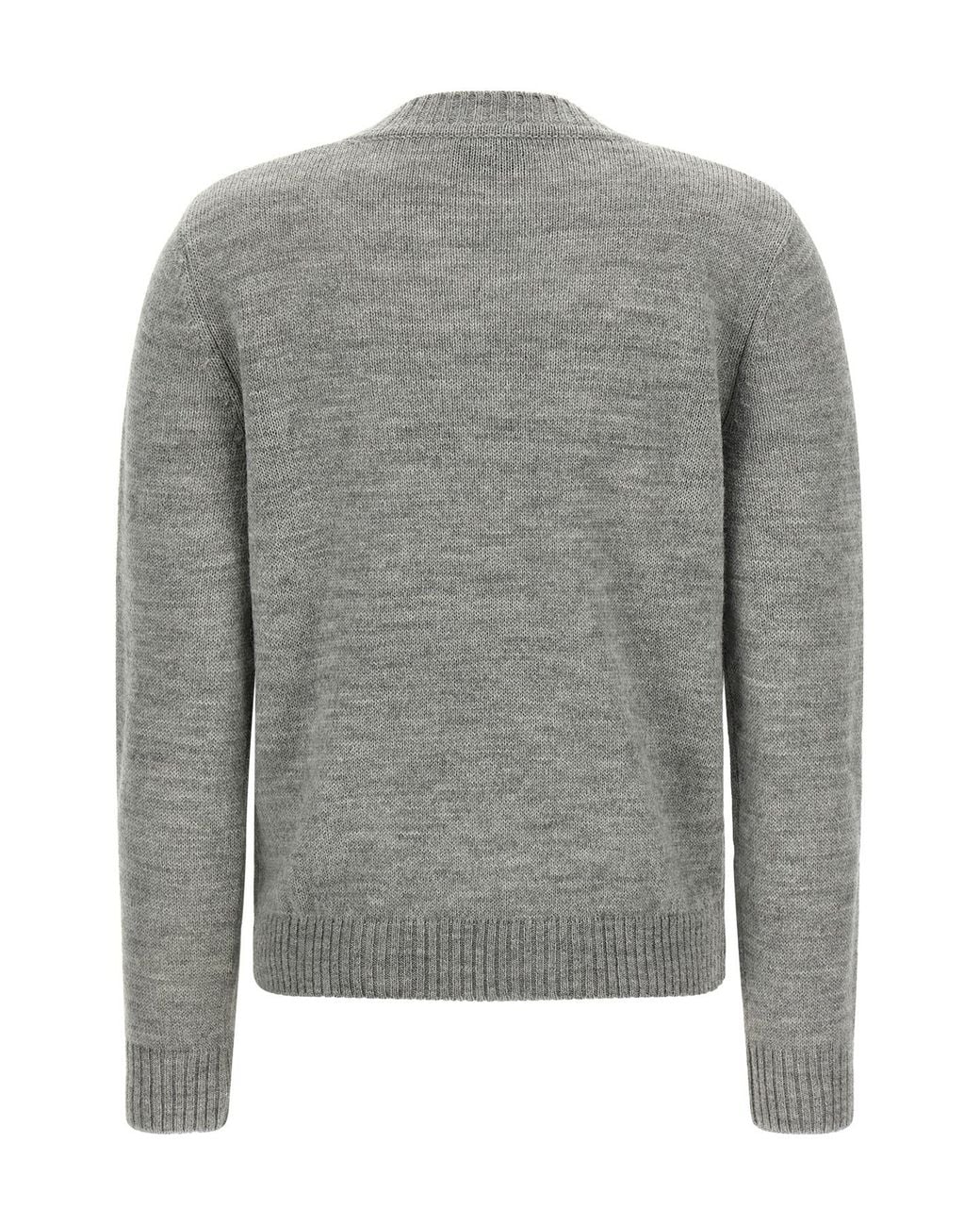 Weekend by Maxmara Gray Flock Intarsia Knitted Sweater