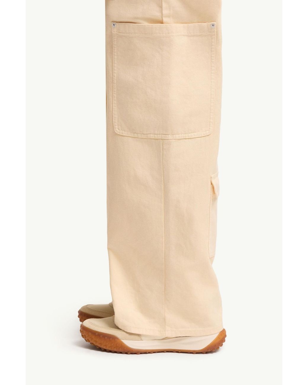Moncler Natural Canvas Cargo Pants