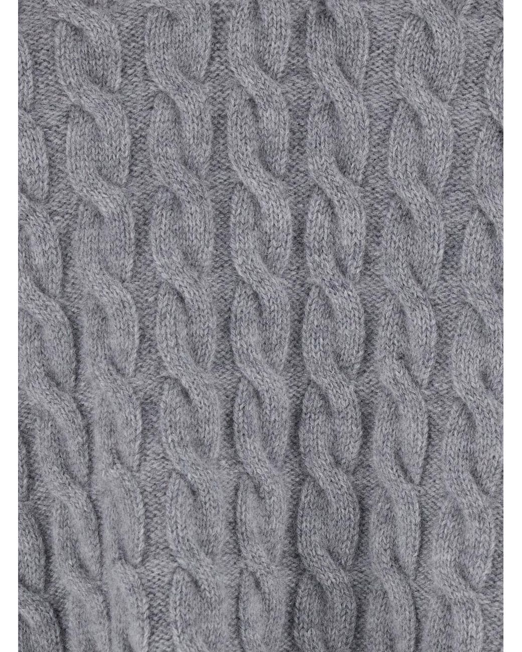 AMI Gray Cable Knitted Polo for men