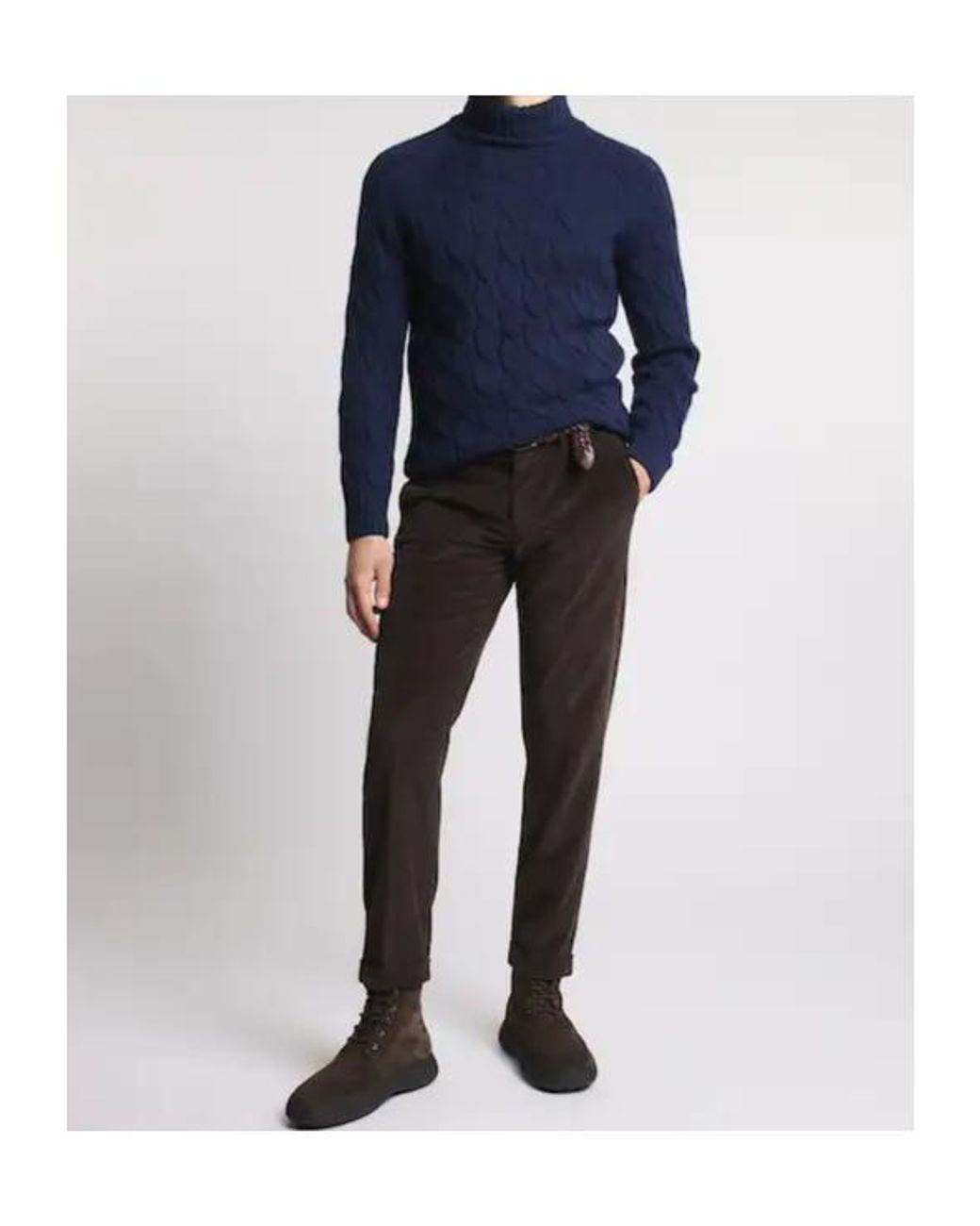 Fay Black Pleated Tailored Trousers for men