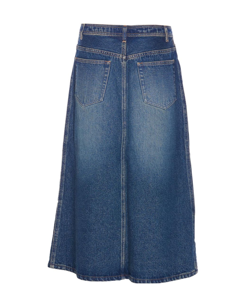 A.P.C. Blue Slit-Detailed Denim Skirt