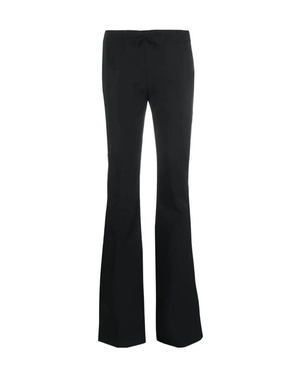 Blumarine Black Bow-Detailed Scallop Edge Flared Trousers