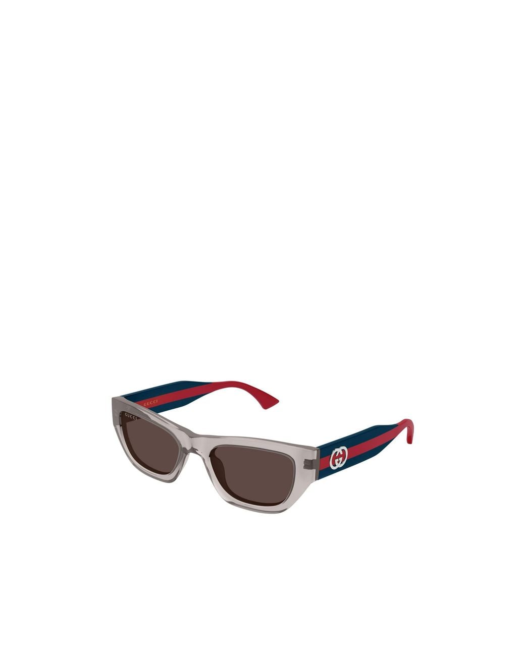 Gucci White Eyewear Cat-Eye Frame Sunglasses
