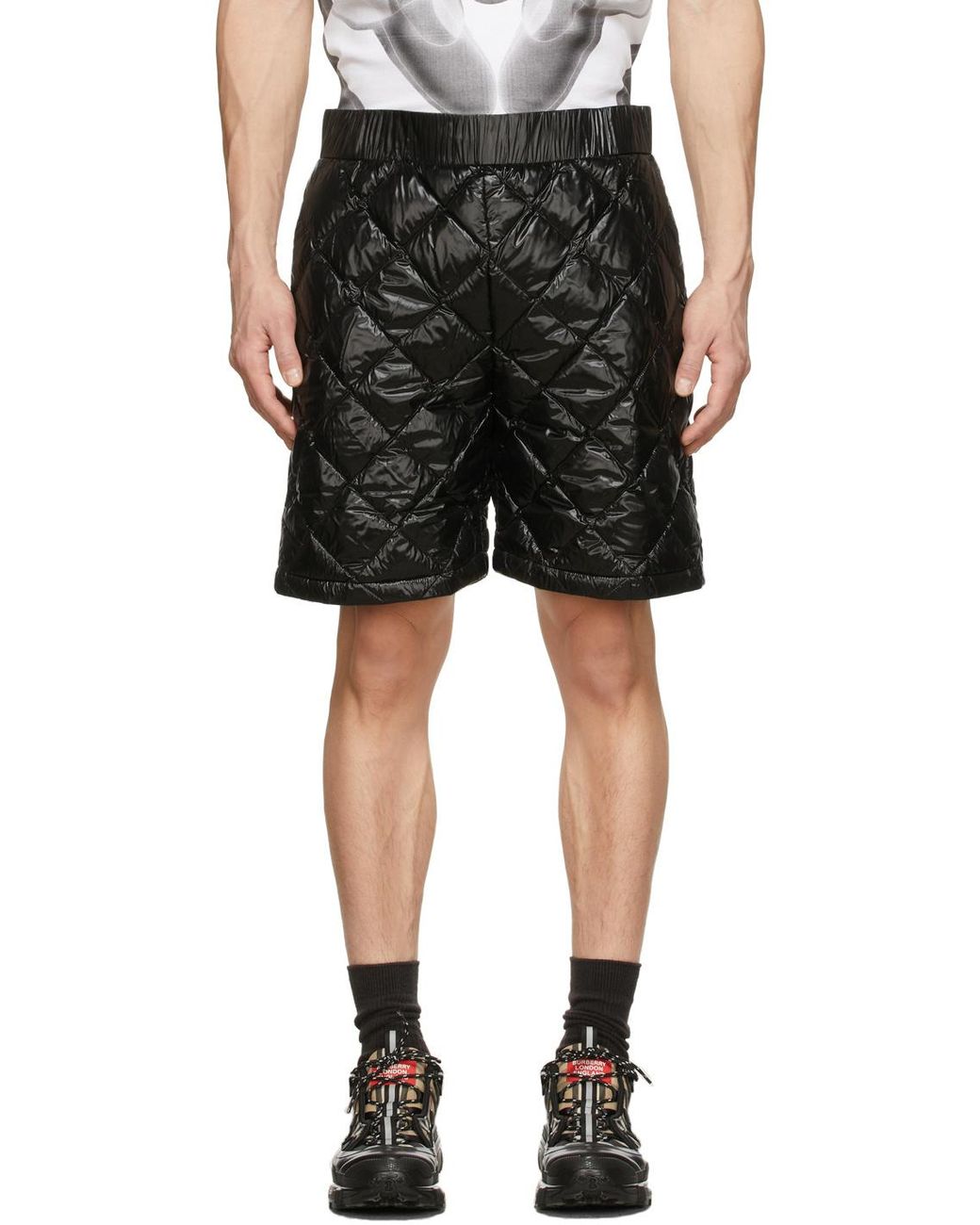 Burberry Black Rixson Diamond-Quilted Shorts for men