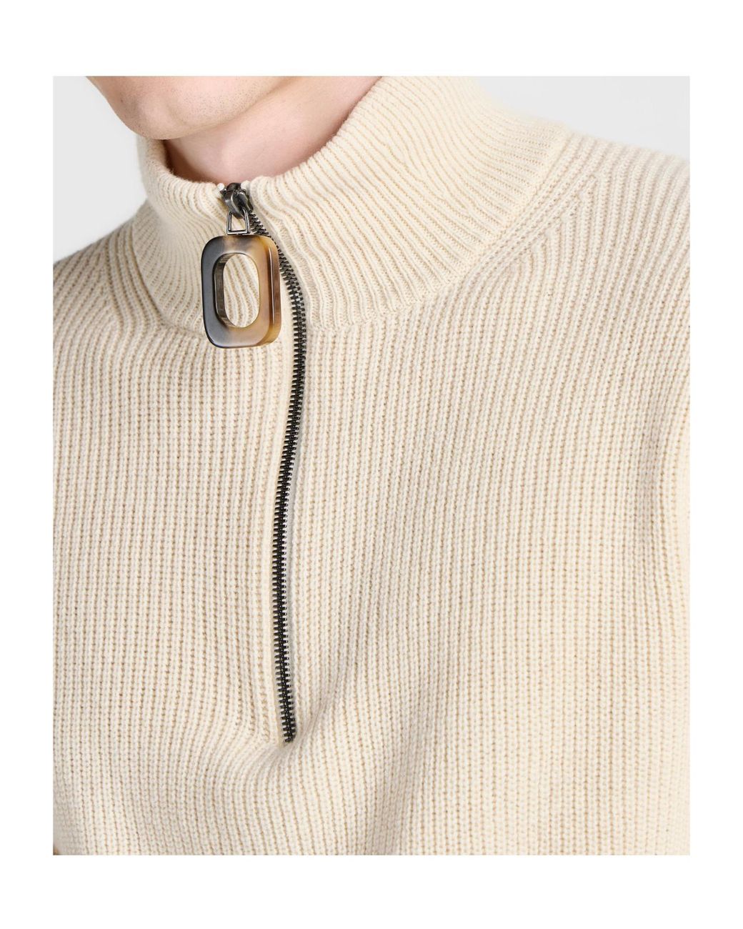 J.W. Anderson Natural Jw Anderson Long-Sleeved Half-Zip Jumper for men