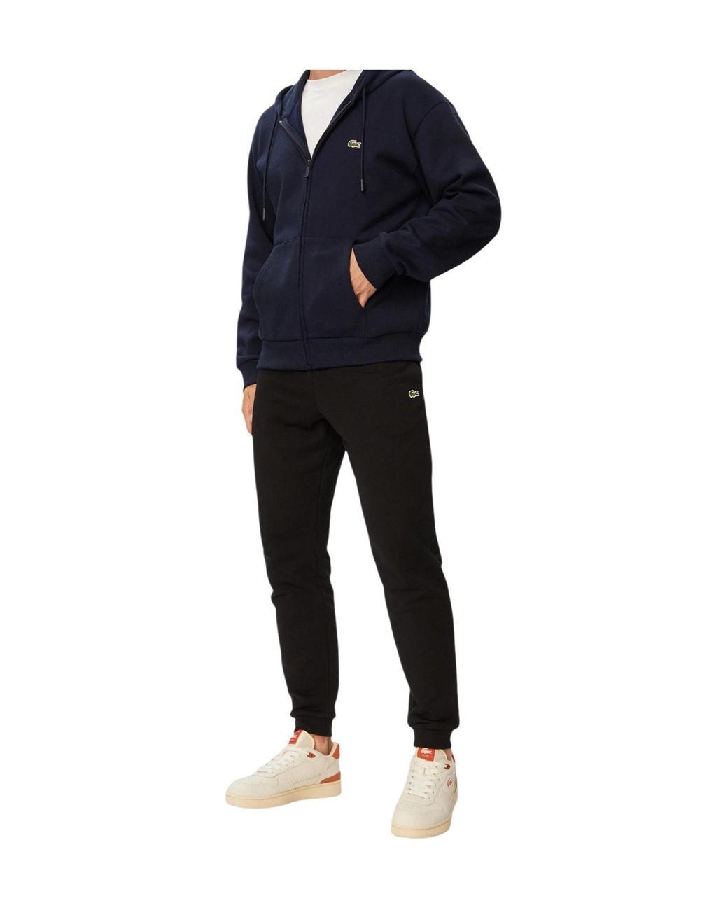 Lacoste Blue Zip-Up Logo Hoodie for men