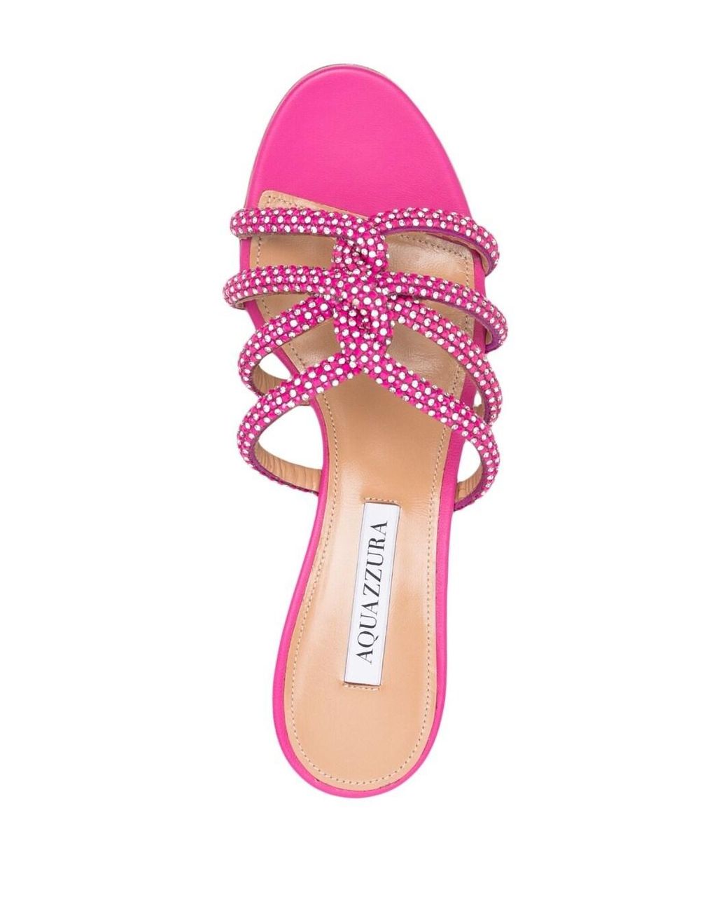 Aquazzura Pink 60Mm Crystal-Embellished Mules