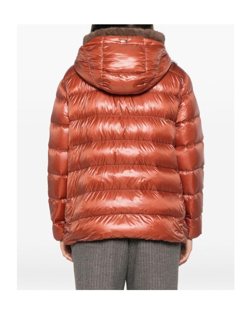 Herno Red Ultralight Hooded Puffer Coat