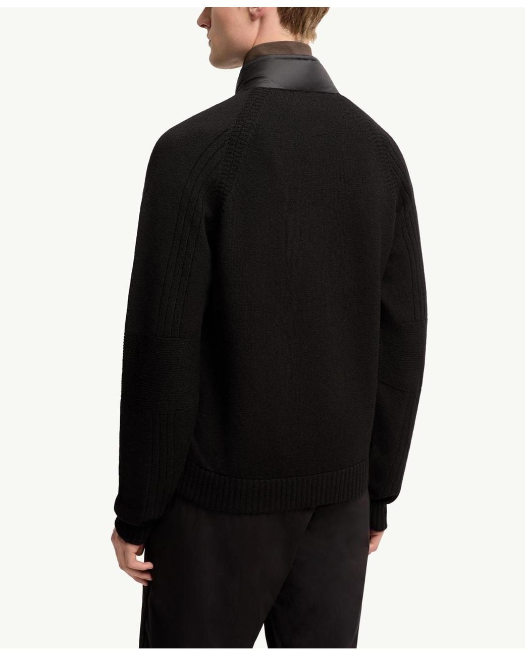 Moncler Black Grenoble Padded Zip-Up Cardigan for men