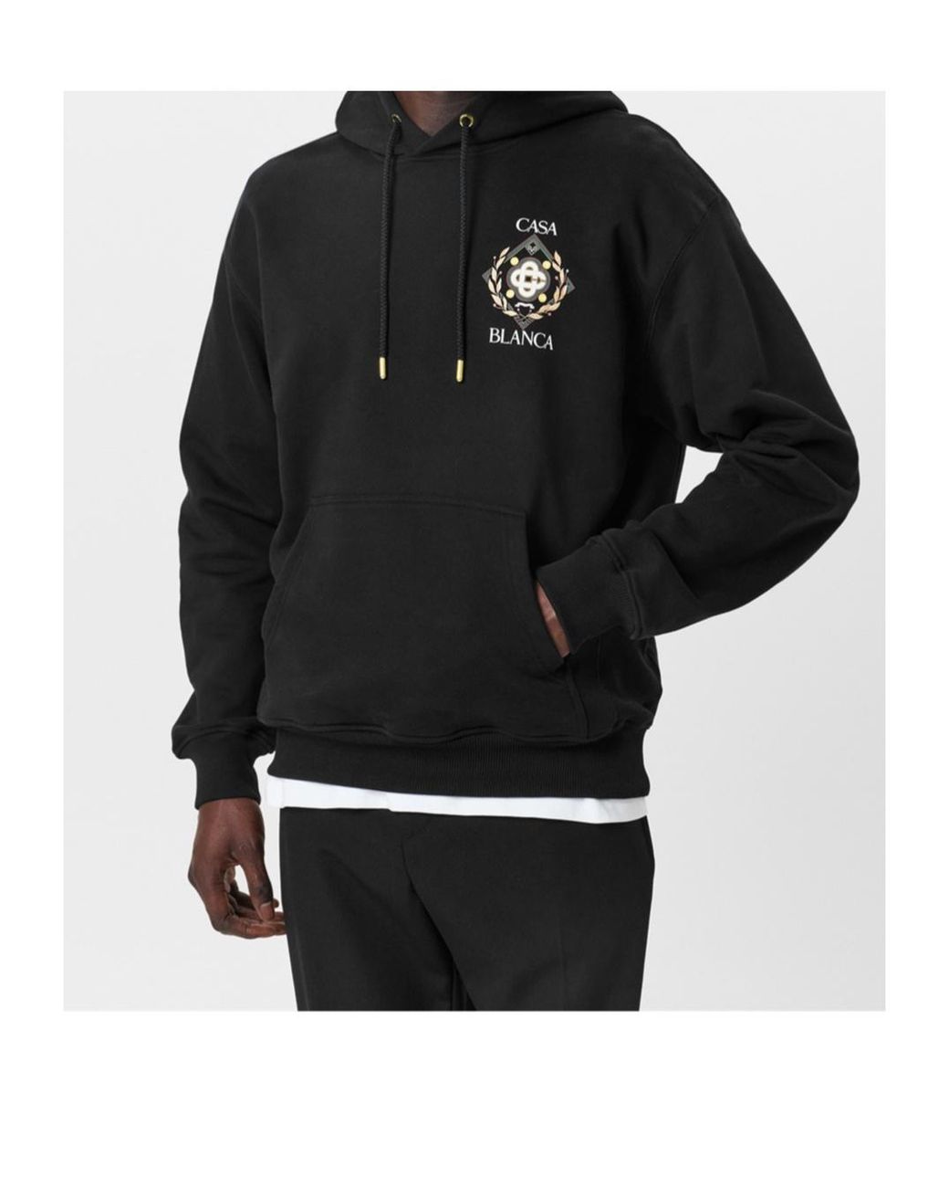 Casablanca Black Graphic Hoodie for men