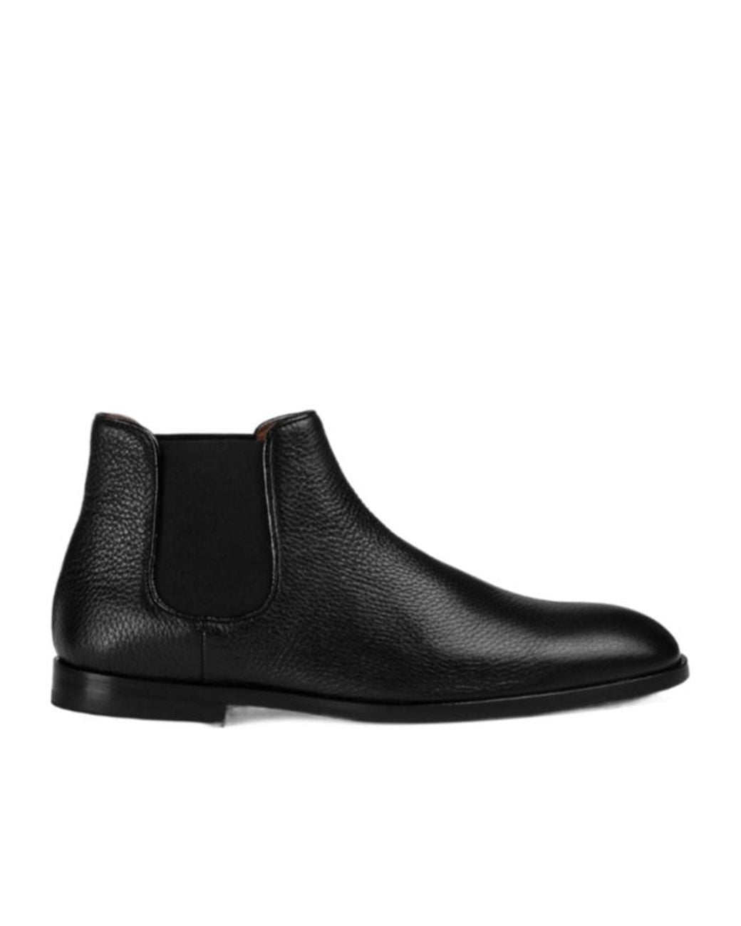 Doucal's Black Deerskin Ankle Boot for men