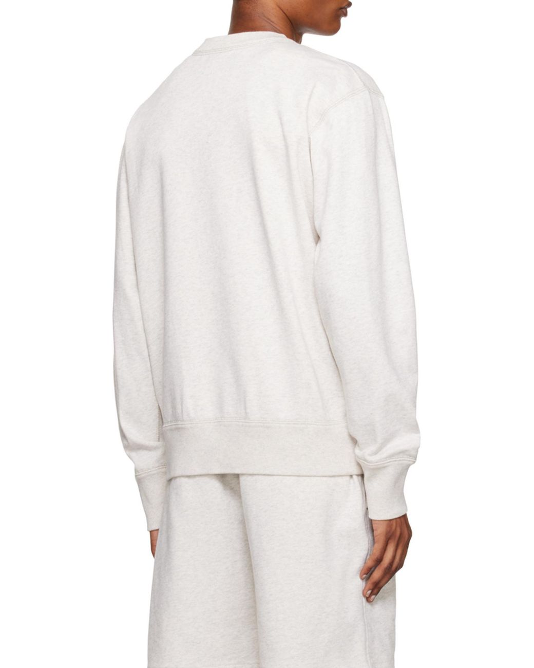 Isabel Marant White Logo Printed Crewneck Sweatshirt for men